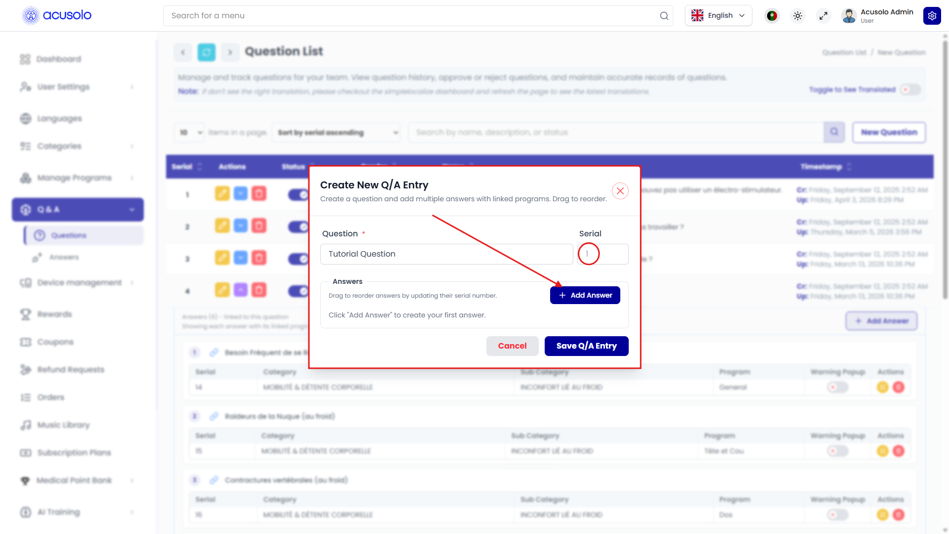 Create Q/A — stage B