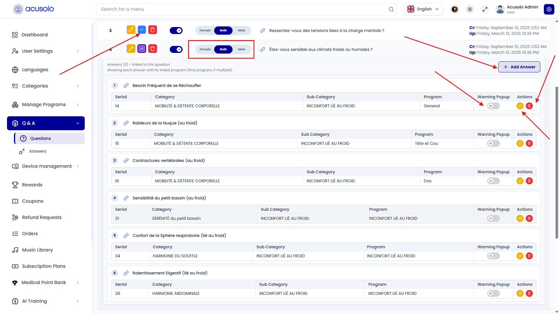 Answers preview — nested answers panel