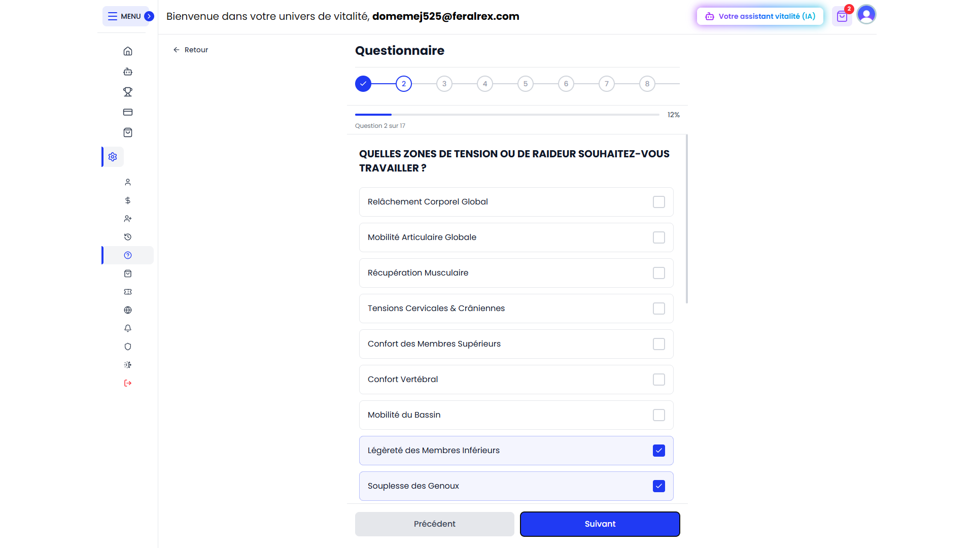 Web app questionnaire