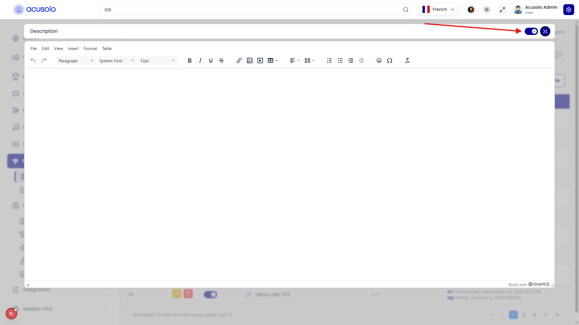 Description Editor - Wider Fullscreen State