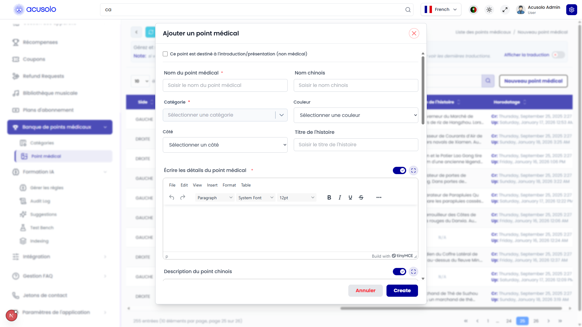 Add medical point — name, category, details, intro checkbox (part 1)