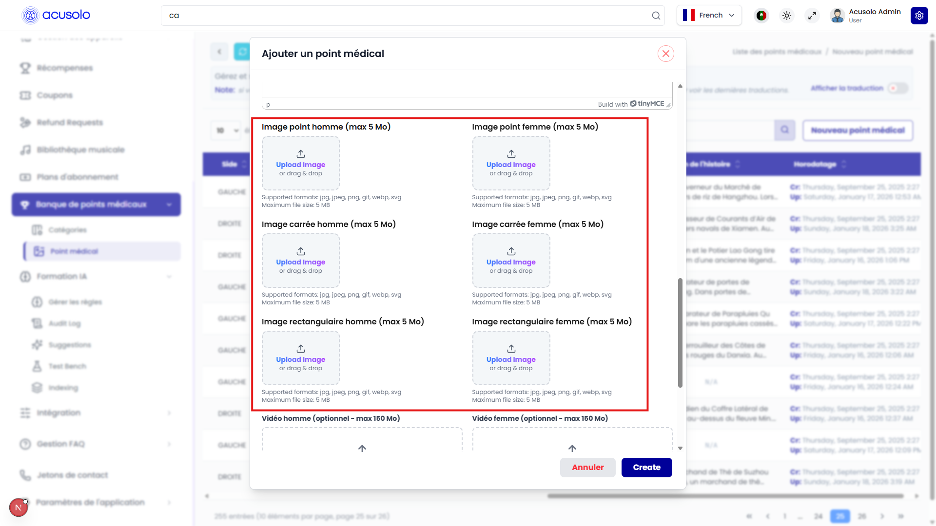 Add medical point — image grid and videos