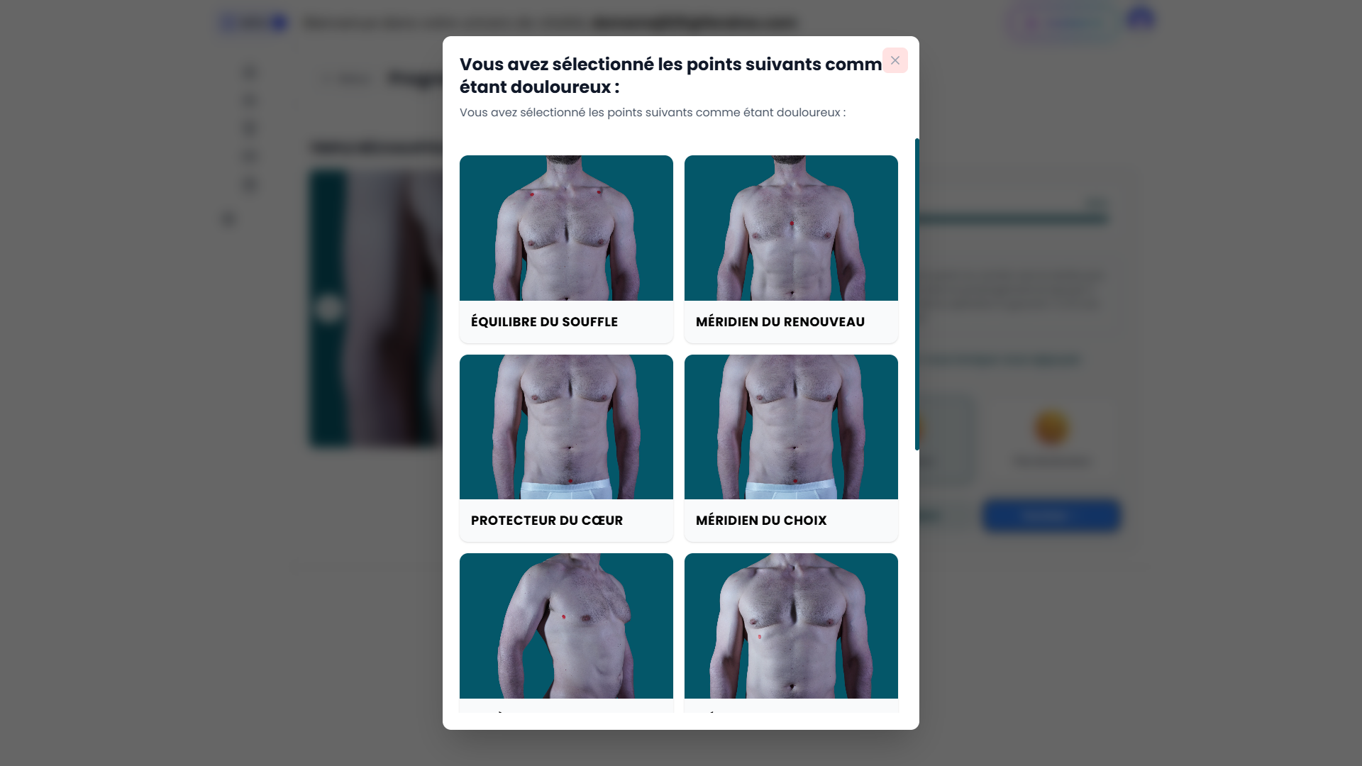 Program suggest modal from 12 point selection