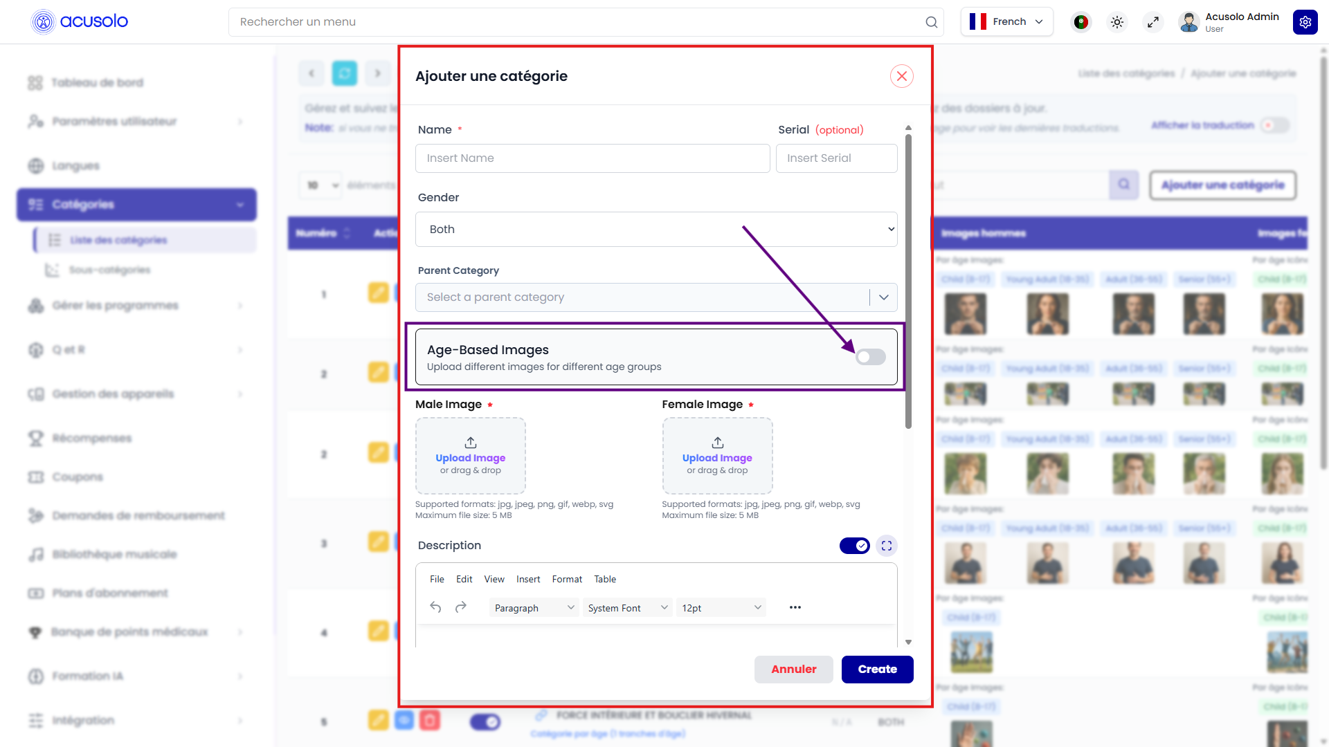 New category create modal - part 1