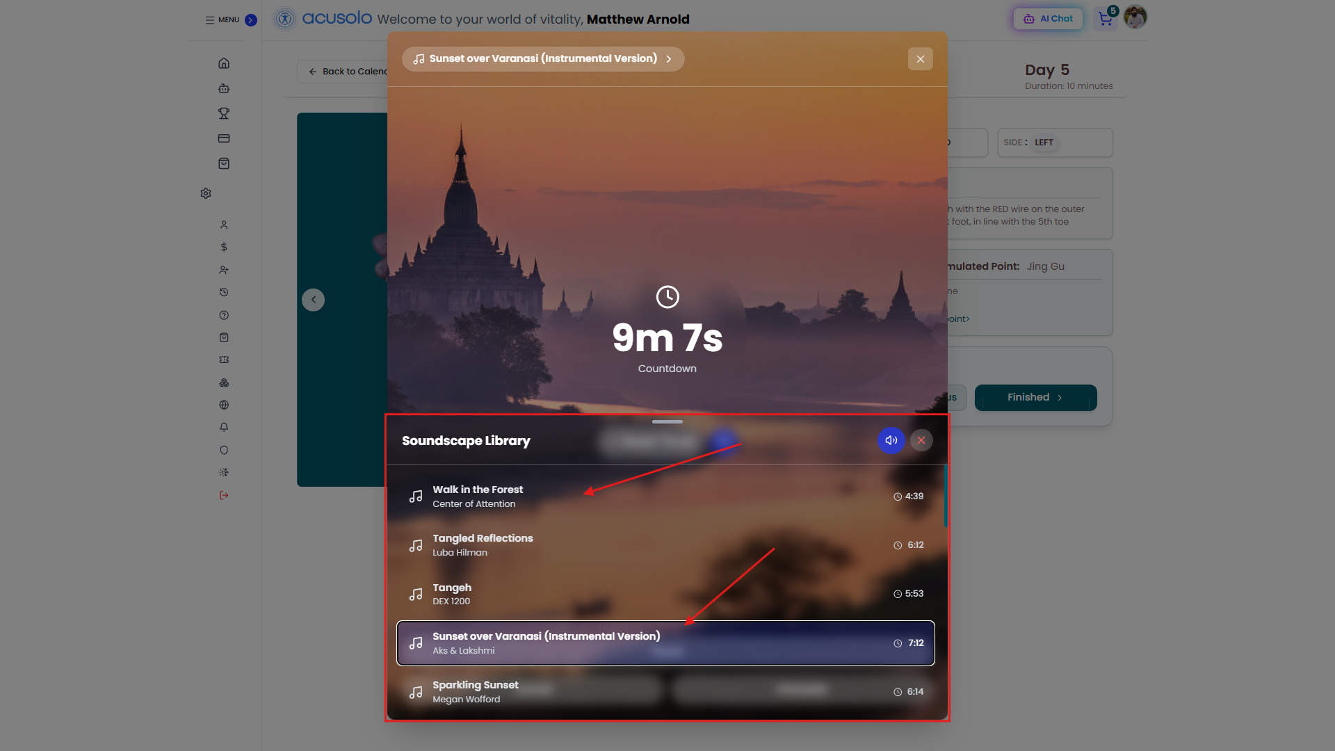 Web app music list selector